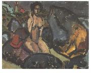 Ernst Ludwig Kirchner Bathing woman between rocks oil painting reproduction